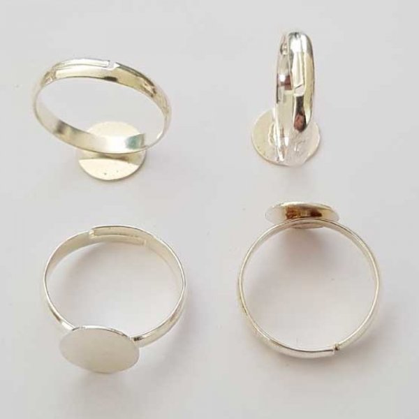 1 support bague ronde de 10 mm Argent N&deg;32