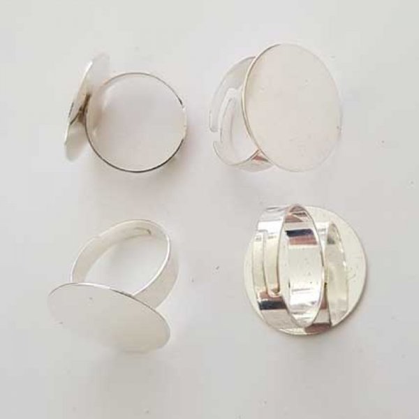 1 support bague ronde de 15 mm Argent N&deg;30