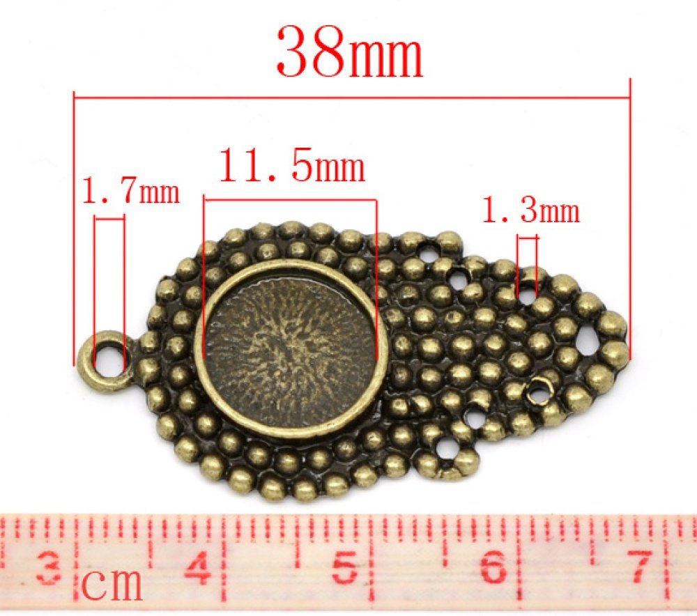 1 Cabochonhalter 12 mm N°09 Bronze