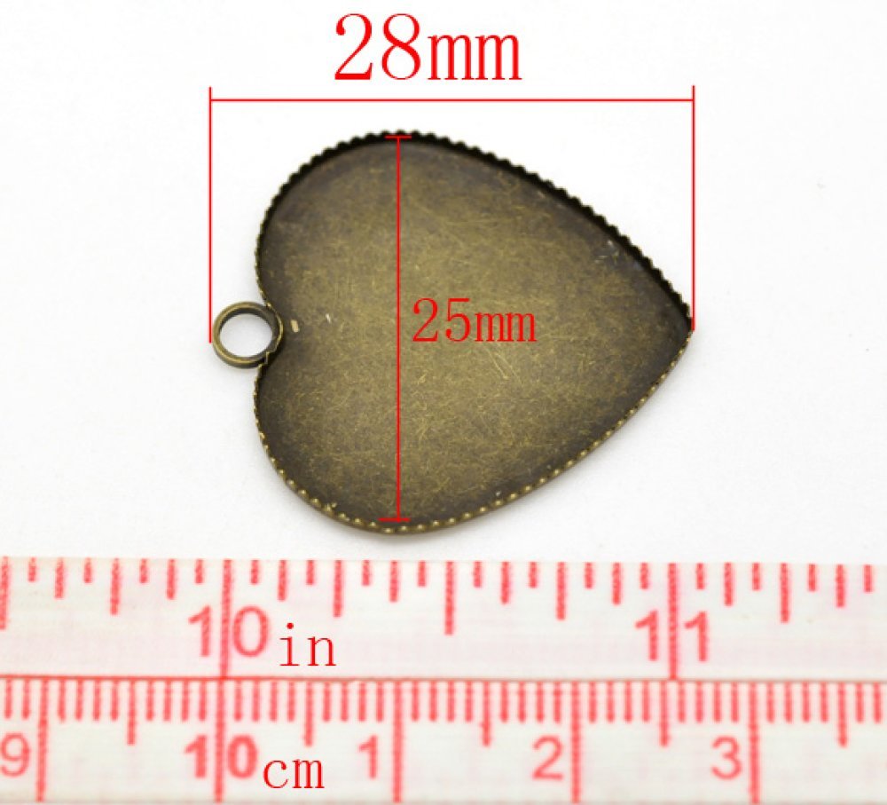 1 Cabochon-Halter Herz N°05 Bronze