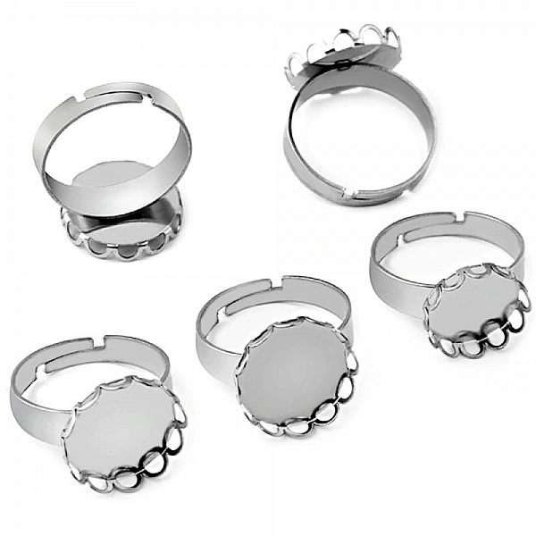 1 Halter Cabochon Ring 16 mm Silber N&deg;07