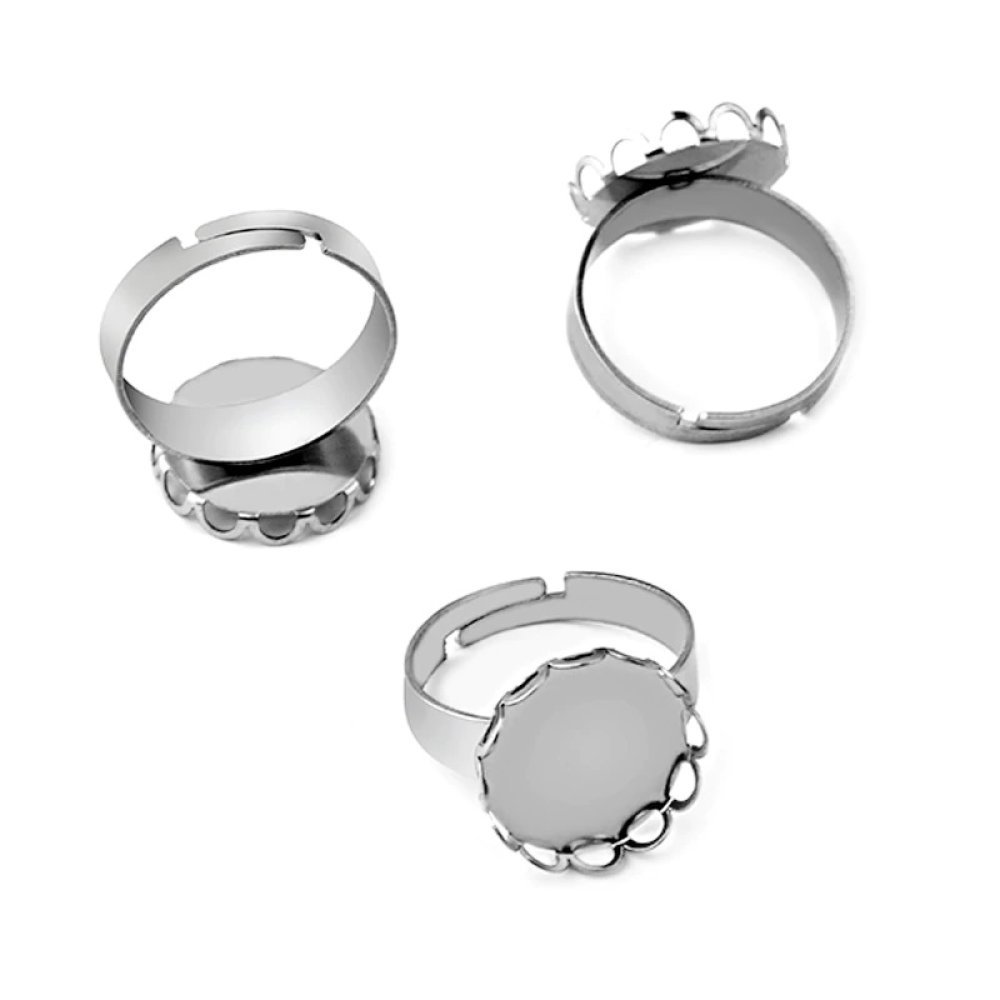 1 Halter Cabochon Ring 16 mm Silber N°07