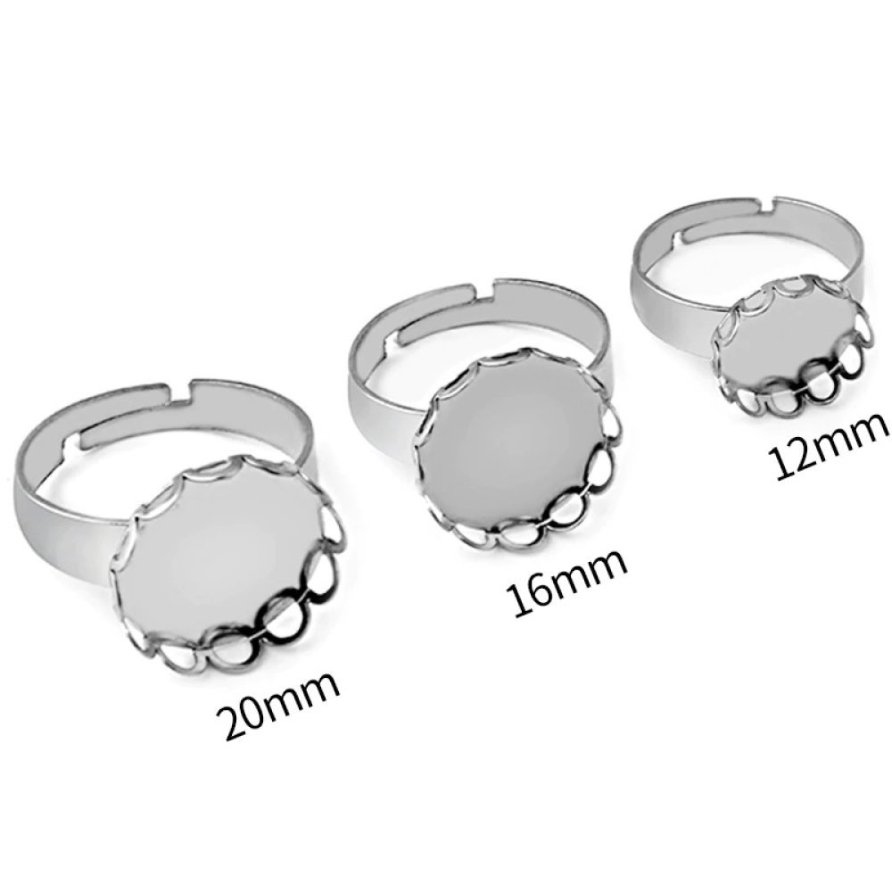 1 Halter Cabochon Ring 16 mm Silber N°07