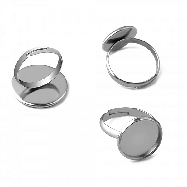 1 Halter Cabochon Ring 14 mm Silber N&deg;04