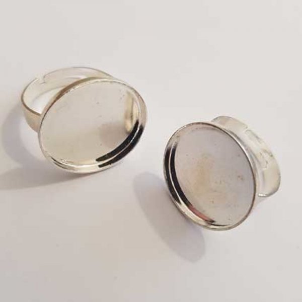 1 support cabochon bague de 20 mm Argent N&deg;13