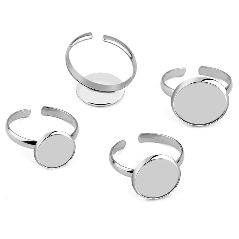 1 Halter Cabochon Ring 12 mm Silber N°06