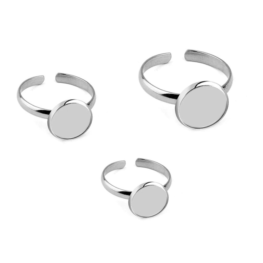 1 Halter Cabochon Ring 12 mm Silber N°06