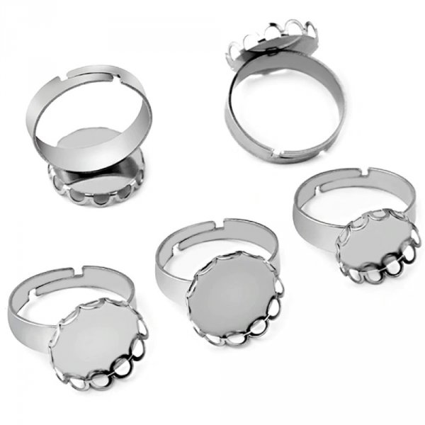 1 Halter Cabochon Ring 14 mm Silber N&deg;07