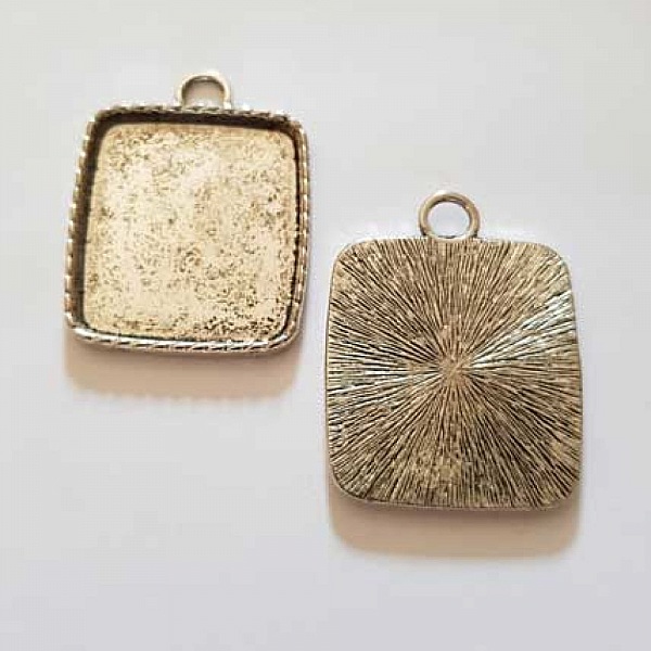 1 support cabochon carr&eacute; N&deg;02 Argent