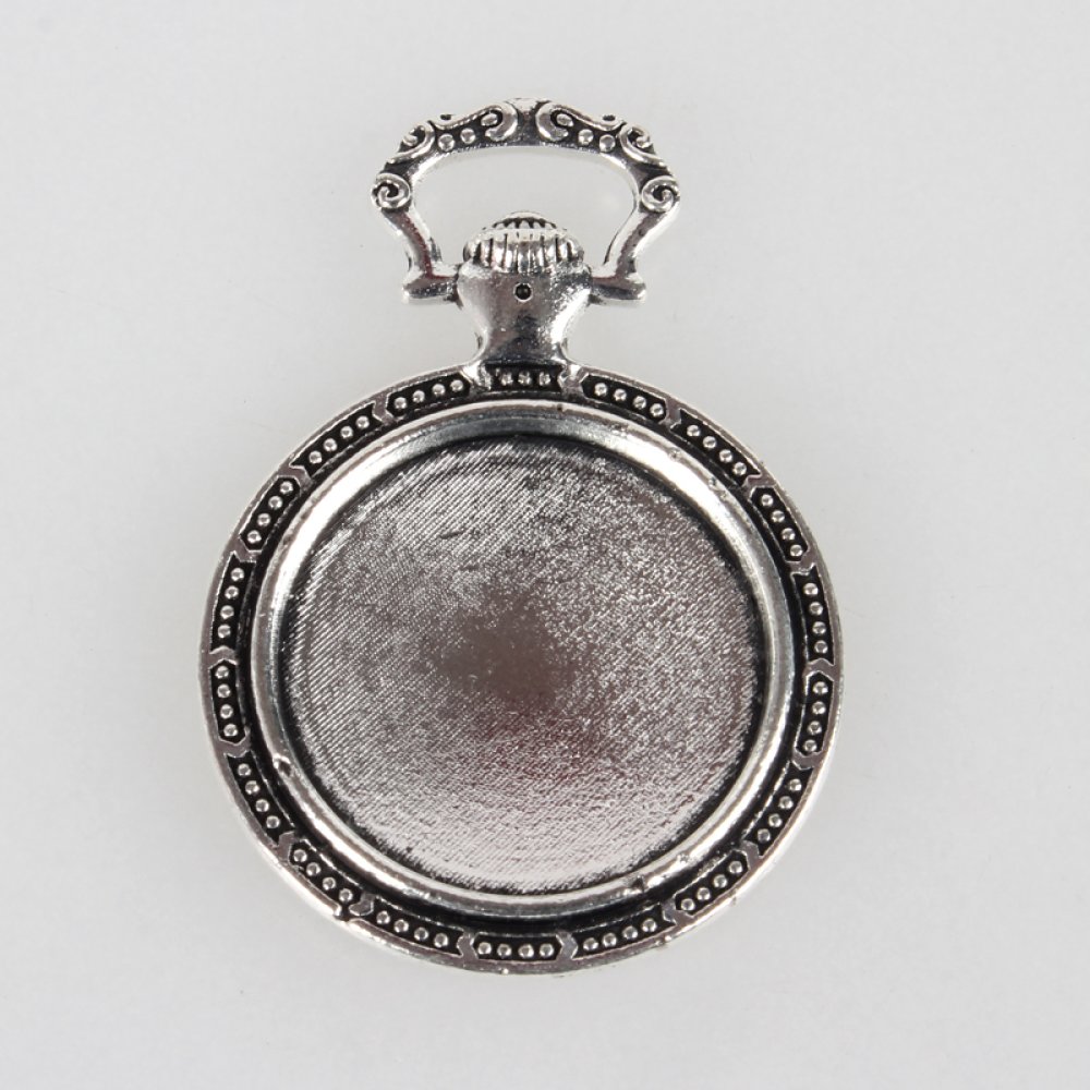 1 Träger Cabochon 20mm Silber Taschenuhr, Cabochon-Anhänger 74AS