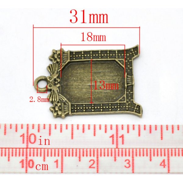 1 rechteckiger Cabochon-Halter N&deg;02 Bronze