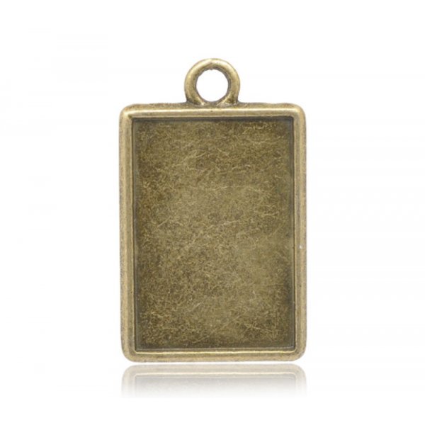 1 rechteckiger Cabochon-Halter N&deg;04 Bronze