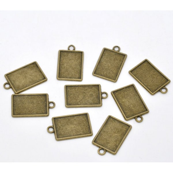 1 rechteckiger Cabochon-Halter N&deg;04 Bronze