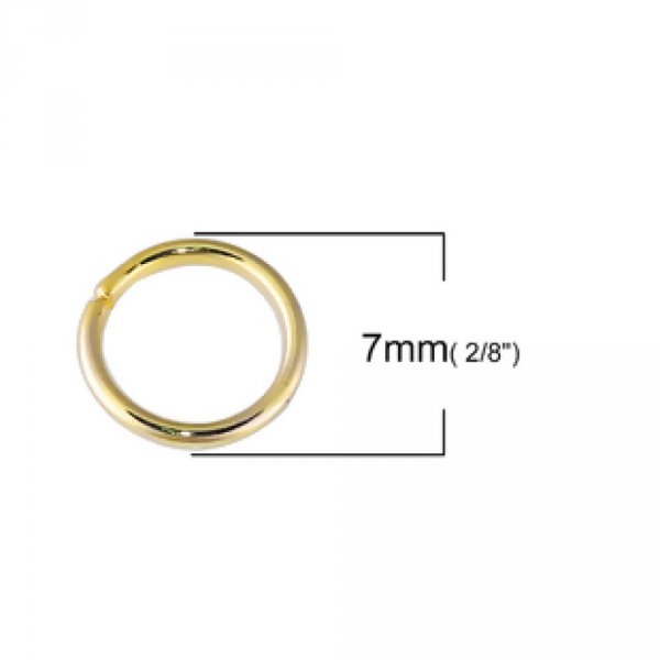 20 Offene Verbindungsringe 07 mm Vergoldet