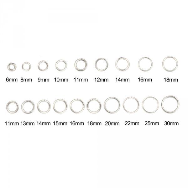 20 Offene Verbindungsringe 09 mm Edelstahl