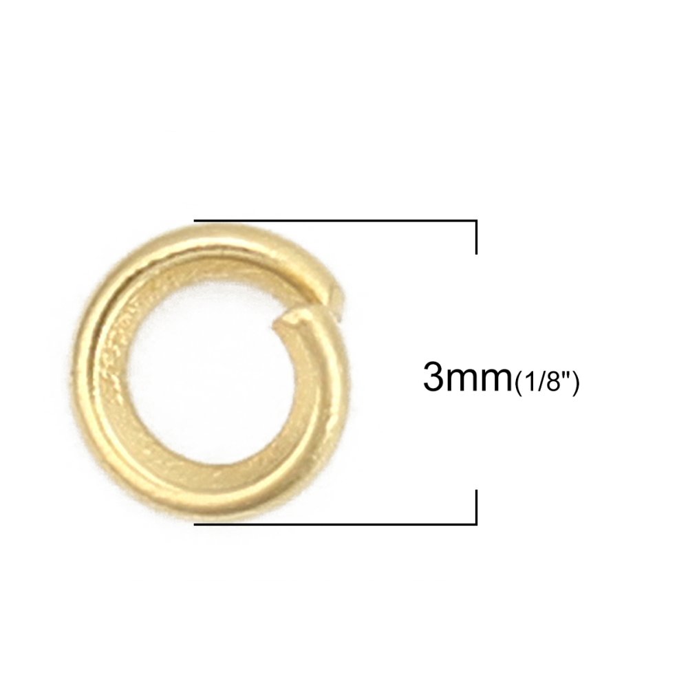 20 Verbindungsringe offen 03 mm Edelstahl vergoldet Nr. 02