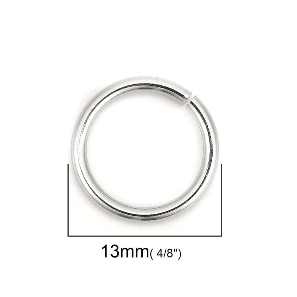 20 Offene Verbindungsringe 13 mm Rostfrei