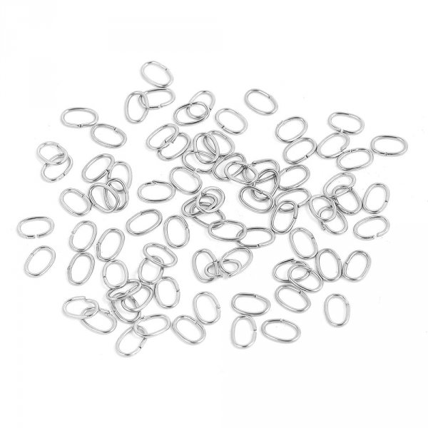 20 offene ovale Verbindungsringe 07 X 4 mm Edelstahl