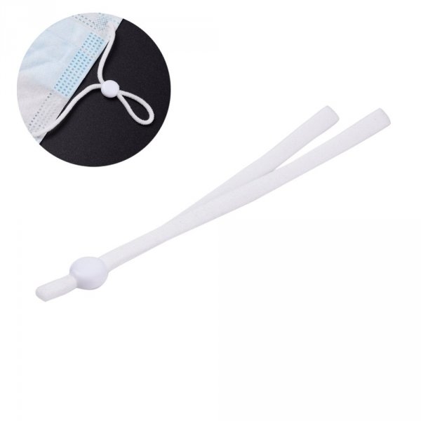 20 Elastische B&auml;nder wei&szlig;e Schnur mit verstellbarer Schnalle f&uuml;r Masken.