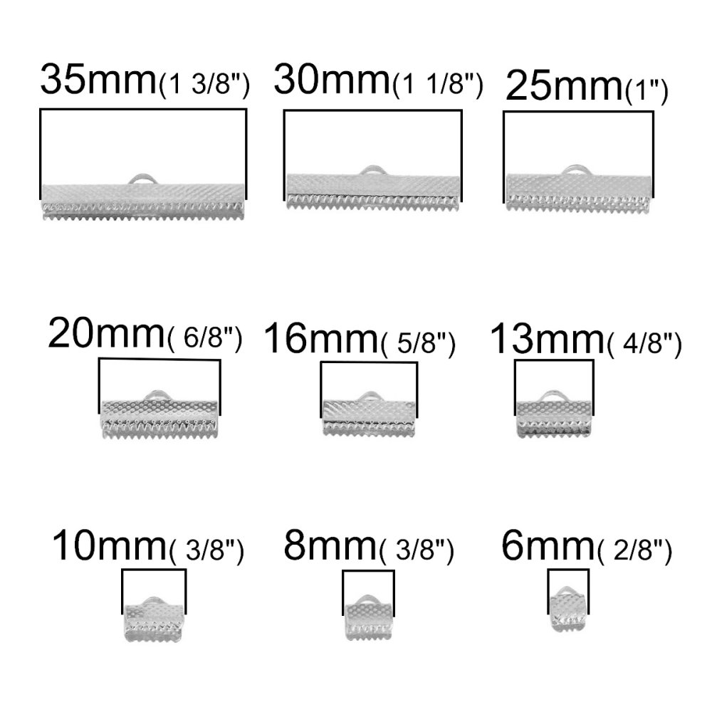 20 Krallenverschlüsse 13 x 8 mm Silber