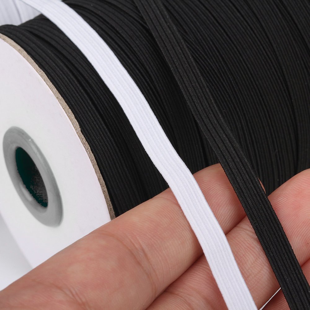 20 Meter Gummiband flach 5 mm Schwarz