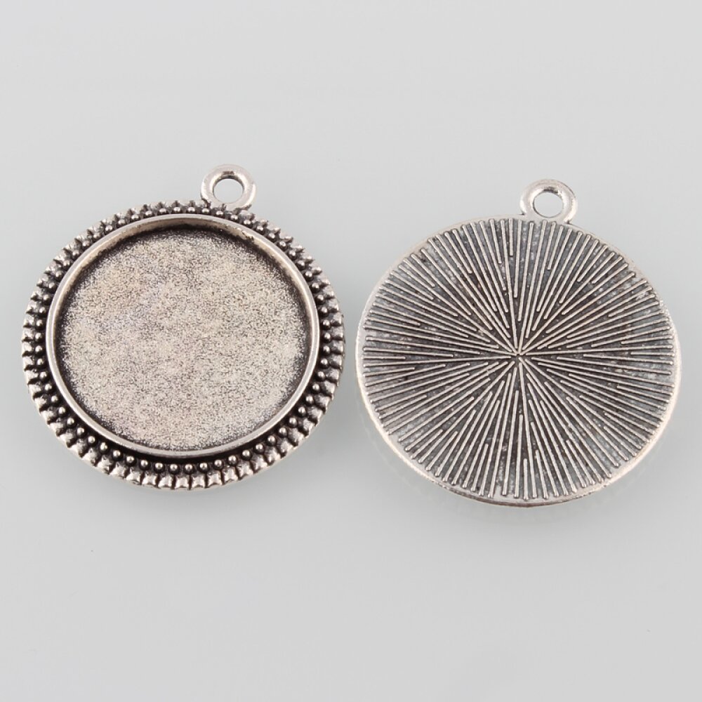 20 Halterungen Cabochons 20mm Silber, Anhänger Cabochons 34AS