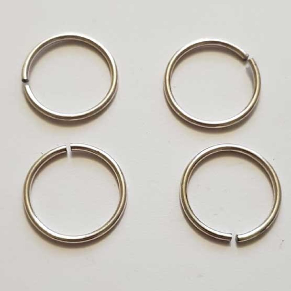 25 Verbindungsringe offen 20 mm 01 Metall versilbert Silber