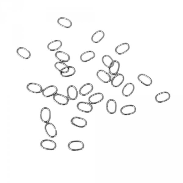 2 offene ovale Verbindungsringe 07 X 5 mm Edelstahl