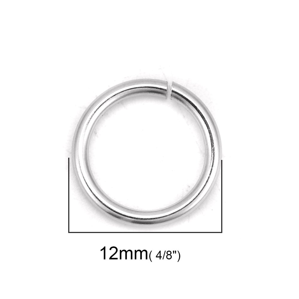 2 Offene Verbindungsringe 12 mm Edelstahl