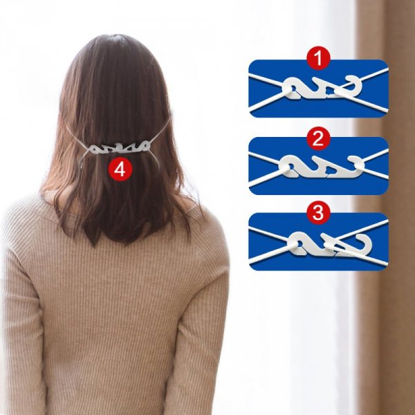 2 Elastische B&auml;nder Verstellbarer Geh&ouml;rschutz, resistent gegen Ohrenschmerzen Wei&szlig;