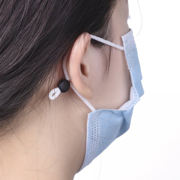 2 elastische B&auml;nder Kordeln Schwarz mit verstellbarer Schnalle Befestigung f&uuml;r Masken