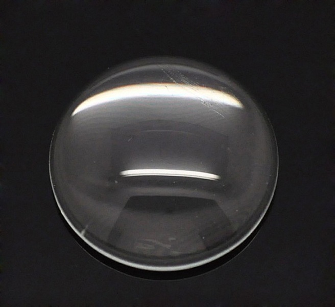 2 Cabochons Ronds 30 mm en verre Loupe transparent N&deg;13