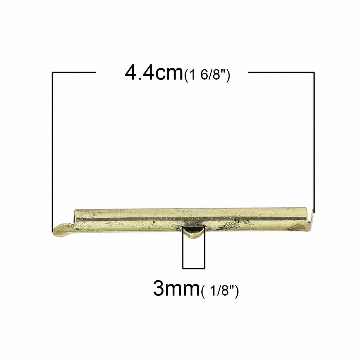 2 x 40x6mm Antique bronzefarbene Kupferrohrspangen-72433 