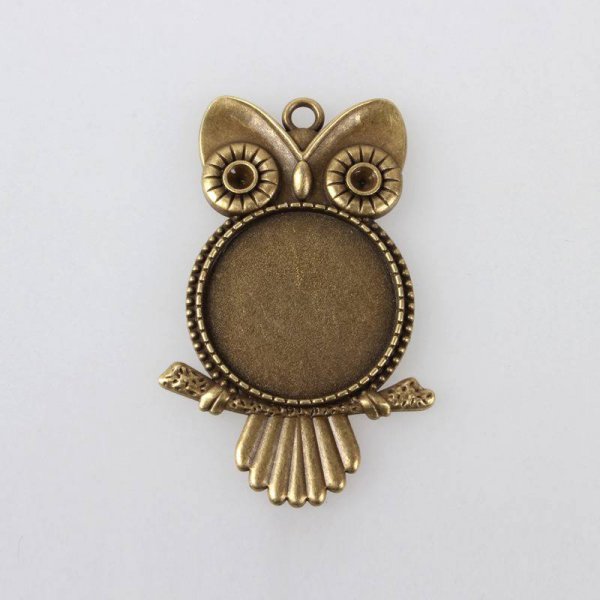 2 Halterungen 25mm Bronze Cabochons, Anh&auml;nger Cabochons 116AB 