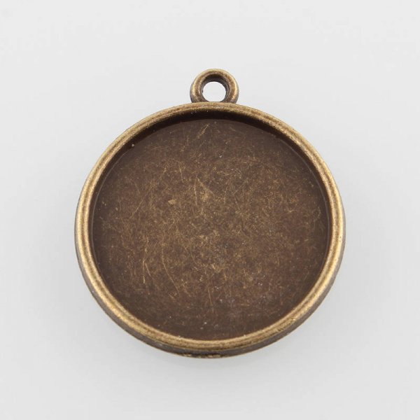2 Halterungen 25mm Bronze-Cabochons, Anh&auml;nger-Cabochons 43AB