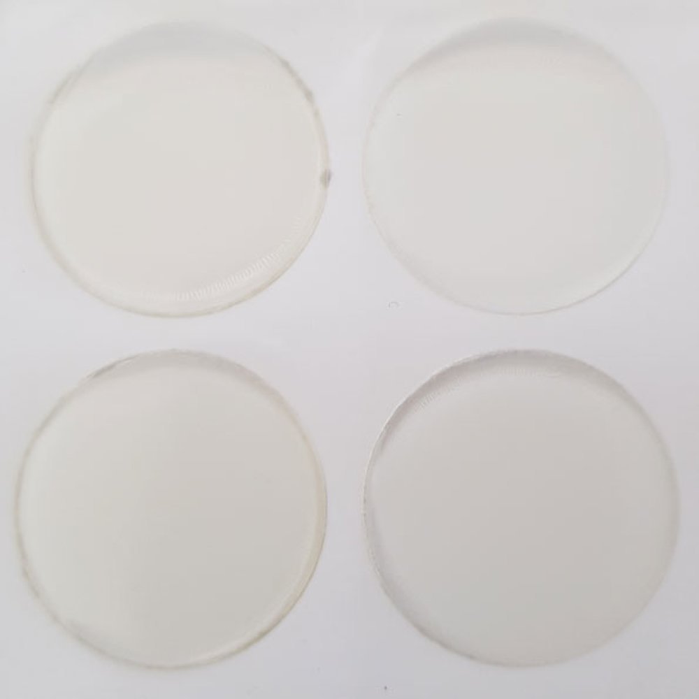 4 selbstklebende 25 mm Harz Cabochons Transparent