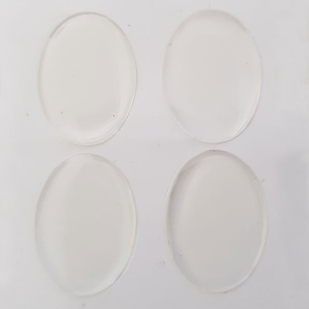 4 selbstklebende Cabochons aus Harz 18 x 25 mm Transparent