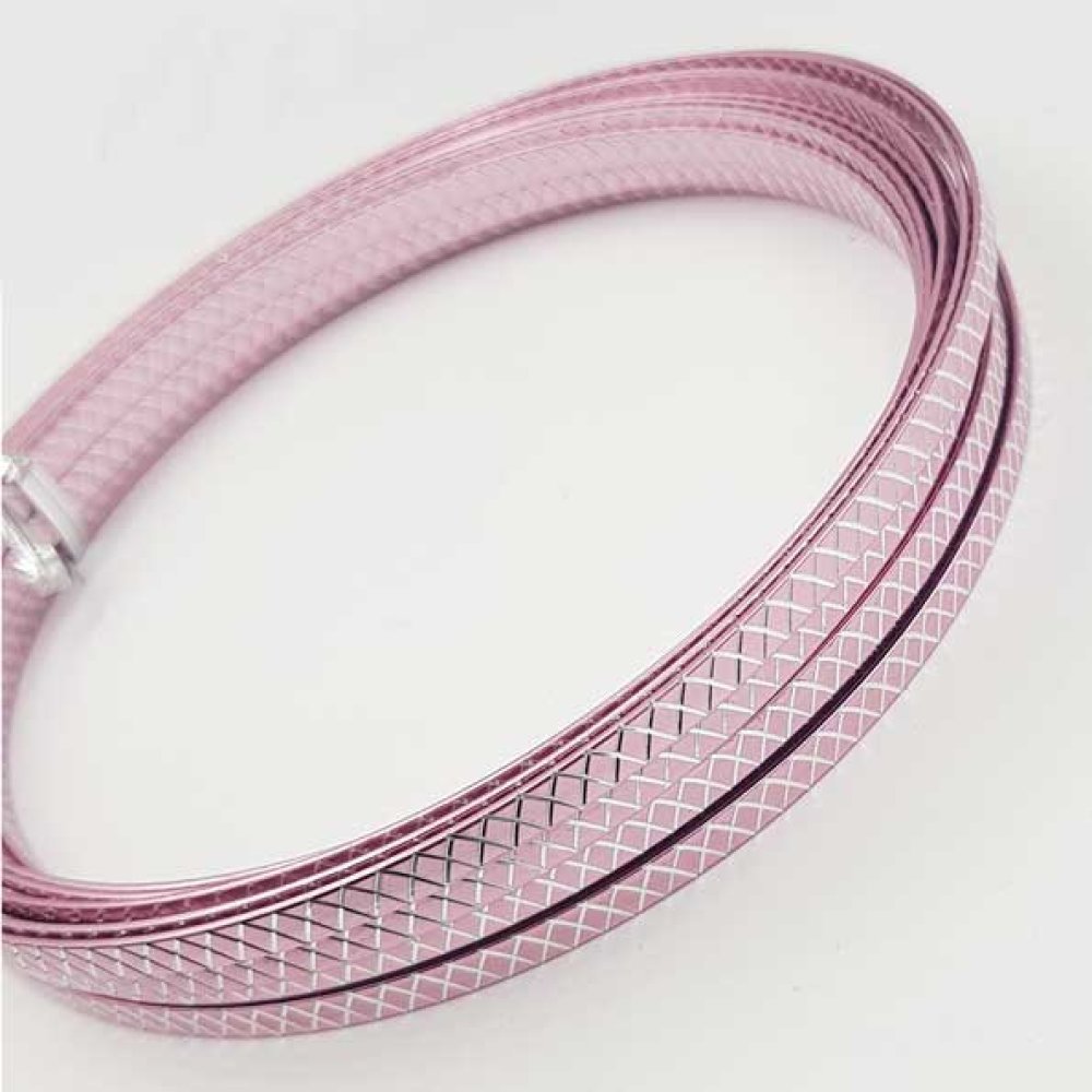 8 Mètres fil Aluminium plat 5mm Rose