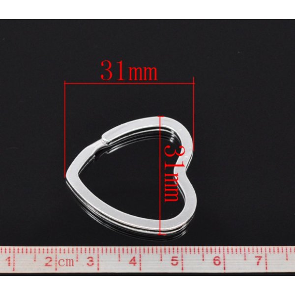 Schl&uuml;sselring in Herzform 31 x 31 mm