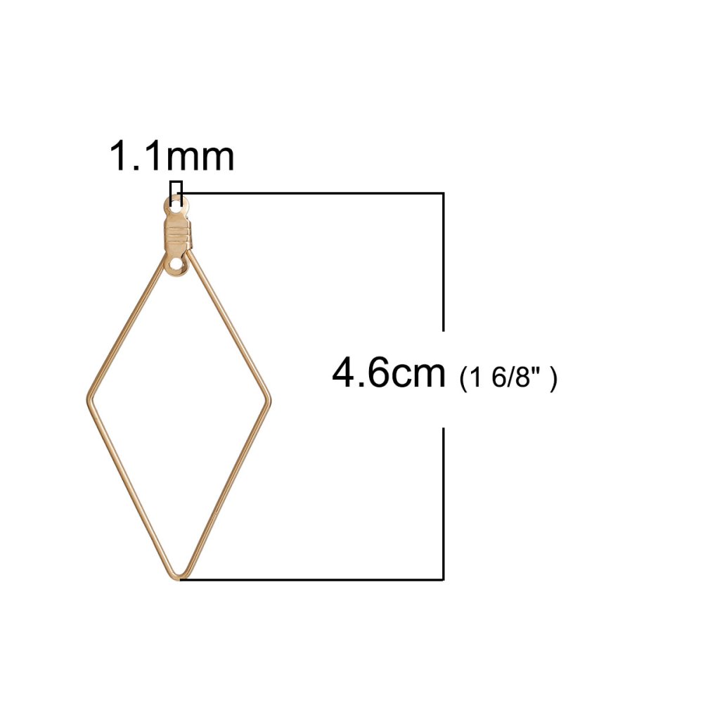 Grundierung Raute Goldene Halterung Ohrring Nr. 01 x 10 Stück