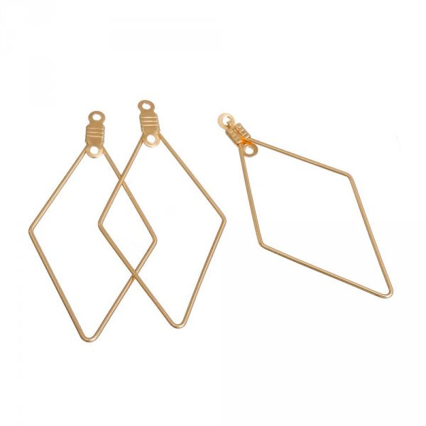 Grundierung Raute Goldene Halterung Ohrring Nr. 01 x 10 St&uuml;ck