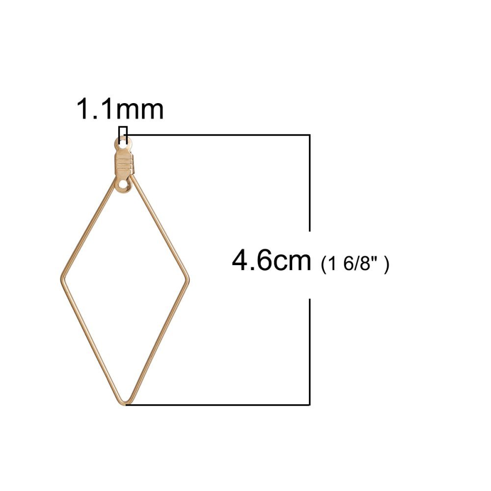 Grundierung Raute Goldene Halterung Ohrring Nr. 01 x 1 Stück