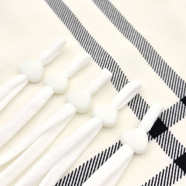 Elastischer Clip Gummi-Herzschleife Wei&szlig; Nr. 04 x 10 St&uuml;ck