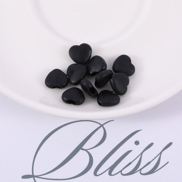 Elastischer Clip Gummi-Herz-Schleife Schwarz Nr. 04 x 10 St&uuml;ck