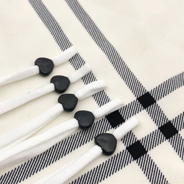 Elastischer Clip Gummi-Herz-Schleife Schwarz Nr. 04 x 10 St&uuml;ck