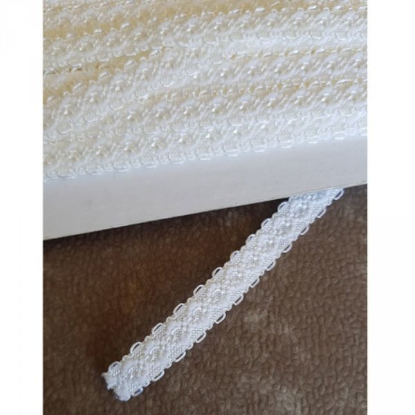 Meterware Elastisches Gummiband wei&szlig; Phantasie 11 mm.