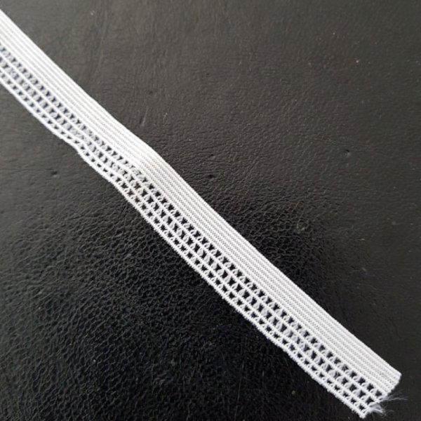 Meterware Elastisches Gummiband wei&szlig; Phantasie 12 mm.