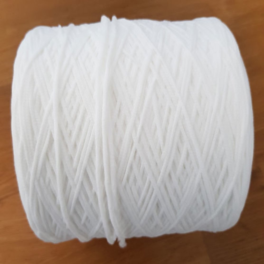 Meterware Elastische Maske Polyester Rund 2.2 mm Weiß