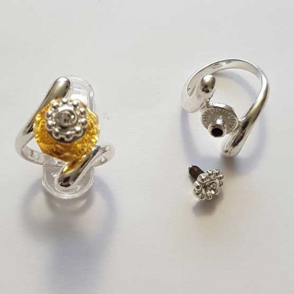 Bague pour perles europ&eacute;ennes &agrave; grand trou taille 9 N&deg;02