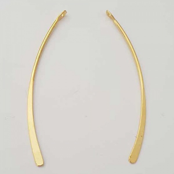 Stange Gebogener Stab Metall Silber 1 Ring N&deg;01 Vergoldet